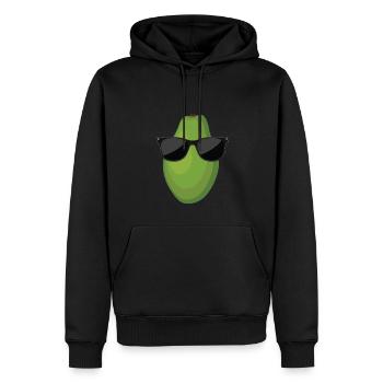 Papaya - Männer Premium Bio Hoodie - Schwarz - Vorne - Nico (187cm)