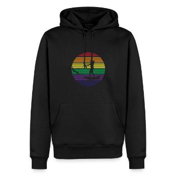 Bogenfischen - Männer Premium Bio Hoodie - Schwarz - Vorne - Nico (187cm)