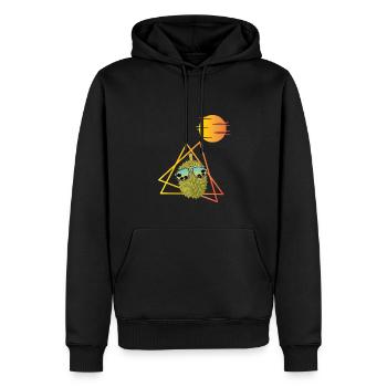 Durian années 80 - Sweat à capuche Premium bio Homme - noir - Devant - Nico (187cm)