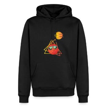 80er Jahre Litschi - Männer Premium Bio Hoodie - Schwarz - Vorne - Nico (187cm)