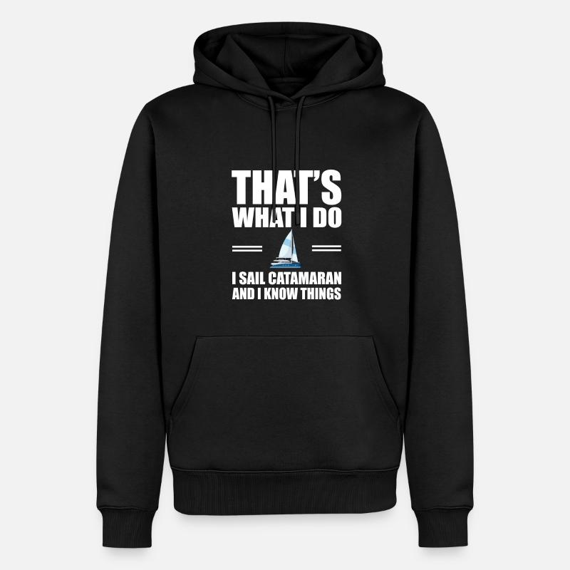 Katamaran Boot - Männer Premium Bio Hoodie - Schwarz