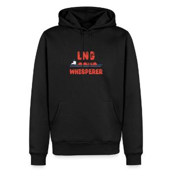 Chuchoteur de GNL - Sweat à capuche Premium bio Homme - noir - Devant - Nico (187cm)