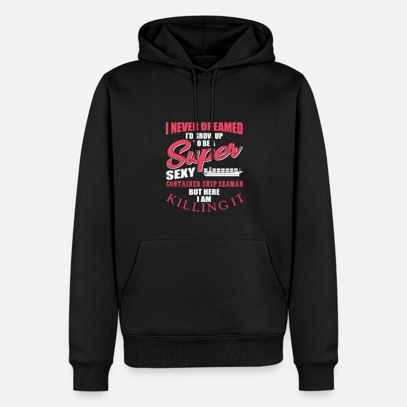 Containerschiff Seeman - Männer Premium Bio Hoodie - Schwarz