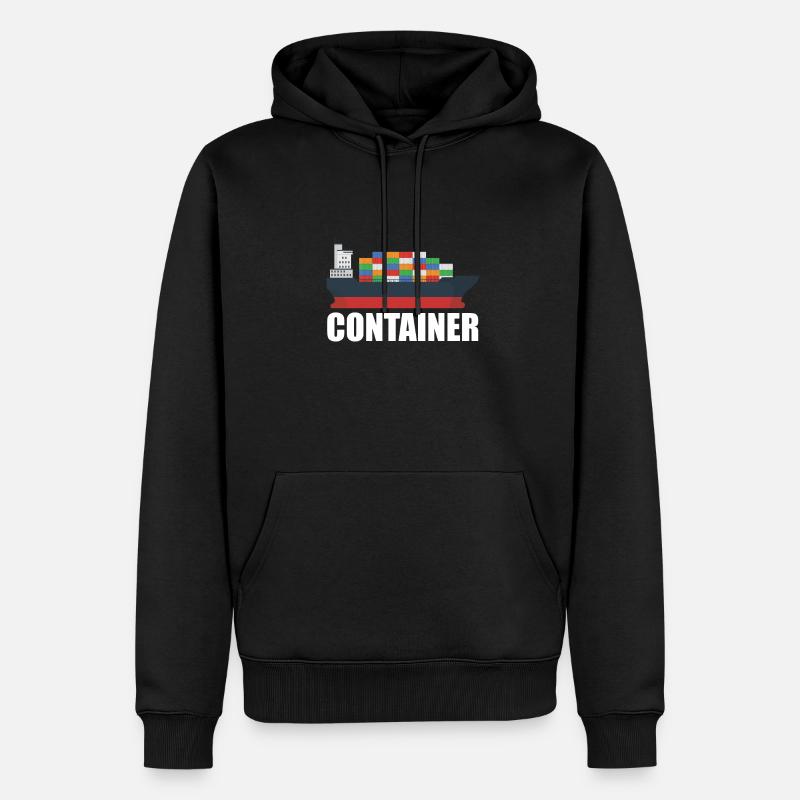 Containerschiff - Männer Premium Bio Hoodie - Schwarz