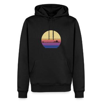 Lastkahn Retro Shirt - Männer Premium Bio Hoodie - Schwarz - Vorne - Nico (187cm)