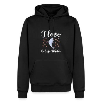 Ich Liebe Beluga Wale - Männer Premium Bio Hoodie - Schwarz - Vorne - Nico (187cm)