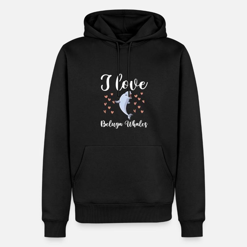 J’adore les bélugas - Sweat à capuche Premium bio Homme - noir