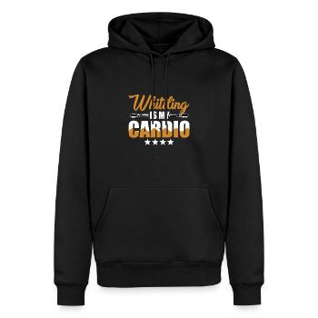 Schitzen est mon cardio - Sweat à capuche Premium bio Homme - noir - Devant - Nico (187cm)