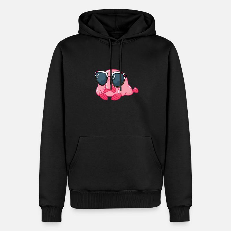 Blobfish avec lunettes de soleil - Sweat à capuche Premium bio Homme - noir