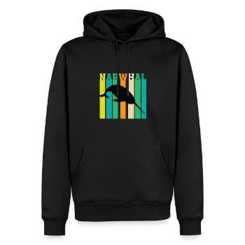 Narwal - Männer Premium Bio Hoodie - Schwarz - Vorne - Nico (187cm)