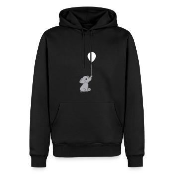 Doux bébé éléphant - Sweat à capuche Premium bio Homme - noir - Devant - Nico (187cm)