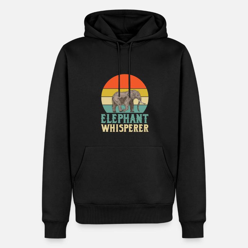 Chuchoteur d’éléphant - Sweat à capuche Premium bio Homme - noir
