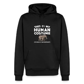 Lustiges Elefanten-Shirt - Männer Premium Bio Hoodie - Schwarz - Vorne - Nico (187cm)