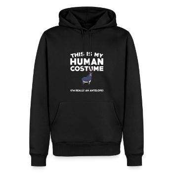 Drôle de costume d’antilope - Sweat à capuche Premium bio Homme - noir - Devant - Nico (187cm)