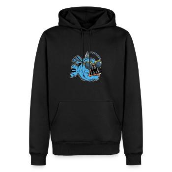 Lotte avec lunettes de soleil - Sweat à capuche Premium bio Homme - noir - Devant - Nico (187cm)