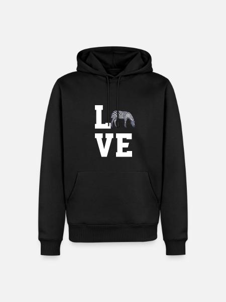Liebe Zebras - Männer Premium Bio Hoodie - Schwarz