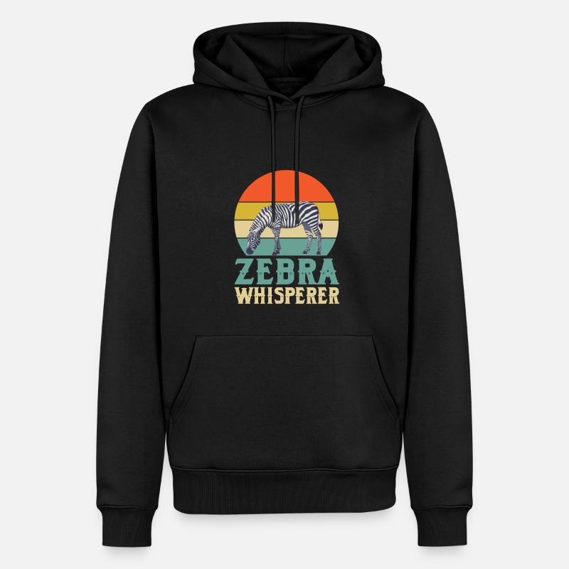 Chuchoteur zèbre - Sweat à capuche Premium bio Homme - noir