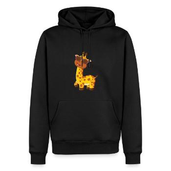 Doux bébé girafe - Sweat à capuche Premium bio Homme - noir - Devant - Nico (187cm)