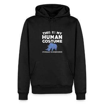 Lustiger Nashorn Spruch - Männer Premium Bio Hoodie - Schwarz - Vorne - Nico (187cm)