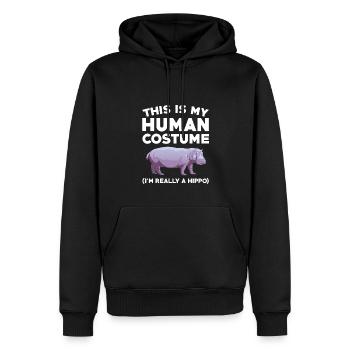 Lustiges Nilpferd Spruch - Männer Premium Bio Hoodie - Schwarz - Vorne - Nico (187cm)