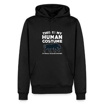 Schwarzer Panther Kostüm - Männer Premium Bio Hoodie - Schwarz - Vorne - Nico (187cm)