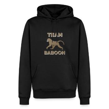 Team Pavian - Männer Premium Bio Hoodie - Schwarz - Vorne - Nico (187cm)