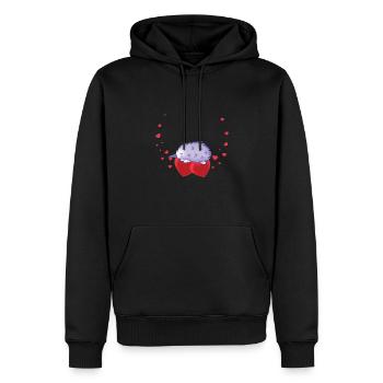 Pavian - Männer Premium Bio Hoodie - Schwarz - Vorne - Nico (187cm)