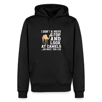 Lustiges Kamel-sprichwort - Männer Premium Bio Hoodie - Schwarz - Vorne - Nico (187cm)