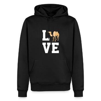 Liebe Kamele - Männer Premium Bio Hoodie - Schwarz - Vorne - Nico (187cm)