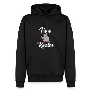 I love koalas - Men’s Premium Organic Hoodie - black - Front - Nico (187cm)