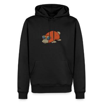 Ornithorynque avec lunettes de soleil - Sweat à capuche Premium bio Homme - noir - Devant - Nico (187cm)