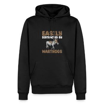 Lustiges Warzenschwein T-Shirt - Männer Premium Bio Hoodie - Schwarz - Vorne - Nico (187cm)