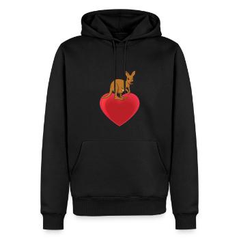 Conception de cœur de kangourou - Sweat à capuche Premium bio Homme - noir - Devant - Nico (187cm)