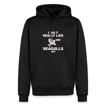 Drôle de mouette - Sweat à capuche Premium bio Homme - noir - Devant - Nico (187cm)