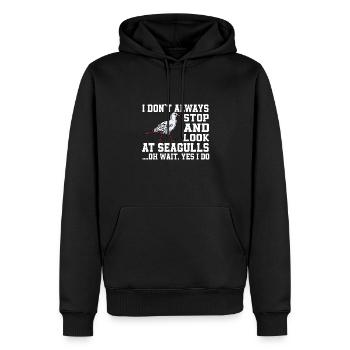 Drôle de mouette - Sweat à capuche Premium bio Homme - noir - Devant - Nico (187cm)