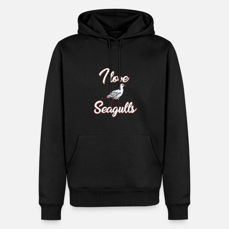 J’adore les mouettes - Sweat à capuche Premium bio Homme - noir