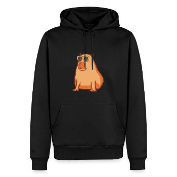 Capybara Mit Sonnenbrille - Männer Premium Bio Hoodie - Schwarz - Vorne - Nico (187cm)