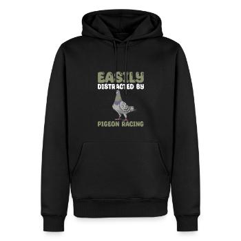 cadeau de course de pigeon - Sweat à capuche Premium bio Homme - noir - Devant - Nico (187cm)