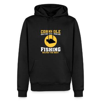 Lustiges Angeln Und Cornhole - Männer Premium Bio Hoodie - Schwarz - Vorne - Nico (187cm)