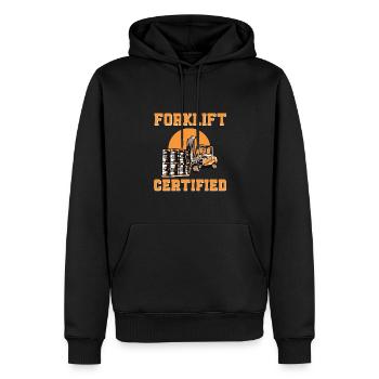Gabelstapler Zertifiziert - Männer Premium Bio Hoodie - Schwarz - Vorne - Nico (187cm)