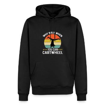 Roue - Sweat à capuche Premium bio Homme - noir - Devant - Nico (187cm)