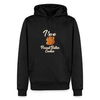 J’adore les biscuits au beurre de cacahuète - Sweat à capuche Premium bio Homme - noir - Devant - Nico (187cm)