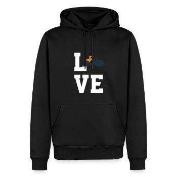 Wheel loader lovers - Men’s Premium Organic Hoodie - black - Front - Nico (187cm)