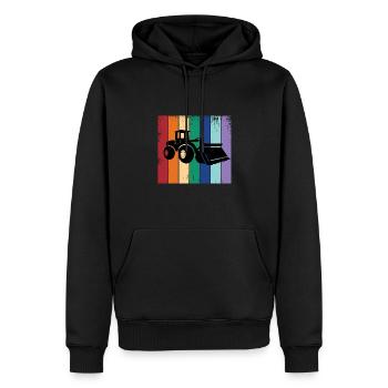 Radlader - Männer Premium Bio Hoodie - Schwarz - Vorne - Nico (187cm)