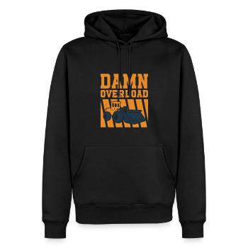 Drôle de conducteur de chargeuse sur pneus disant - Sweat à capuche Premium bio Homme - noir - Devant - Nico (187cm)