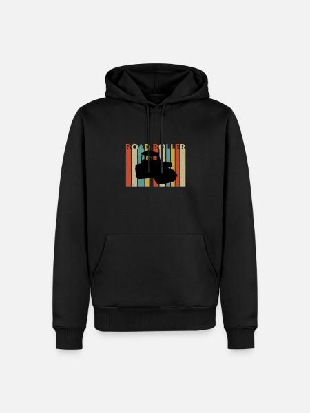 Retro Roller Road Construction - Men’s Premium Organic Hoodie - black