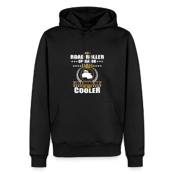 Walze Papa Strassenbauer - Männer Premium Bio Hoodie - Schwarz - Vorne - Nico (187cm)