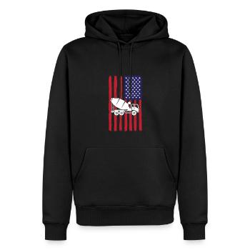 Conception de malaxeurs de camions américains - Sweat à capuche Premium bio Homme - noir - Devant - Nico (187cm)
