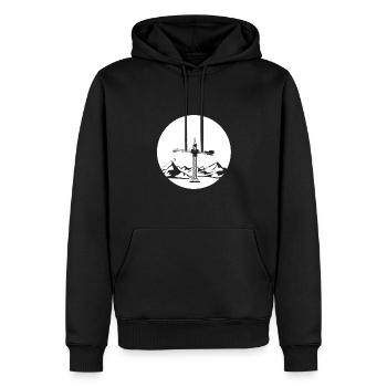 Tolle Kran Landschaft - Männer Premium Bio Hoodie - Schwarz - Vorne - Nico (187cm)