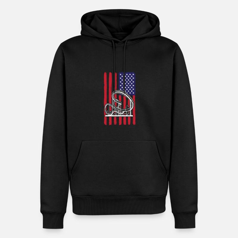 USA Roller Coaster Design - Sweat à capuche Premium bio Homme - noir